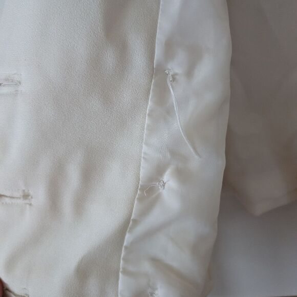 Lord & Taylor Vintage White Double Breasted Old Money Gold Button Blazer Size 14 - Picture 4 of 10